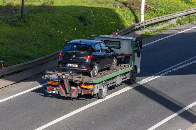 Tow truck on Dallas highway